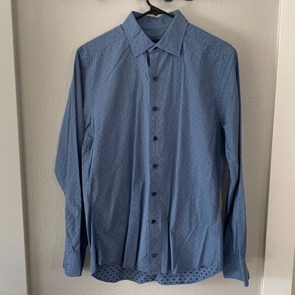 David Donahue button down long sleeve dress shirt sz 15.5 - Picture 4 of 12